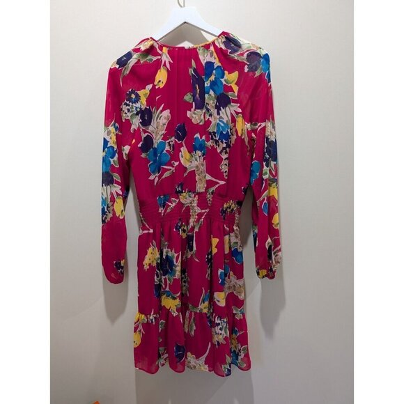Lauren Ralph Lauren Georgette Dress Women's Size 6 Pink Floral Long Sleeve - Picture 8 of 16